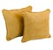 18-inch Double-corded Solid Microsuede Square Throw Pillows with Inserts (Set of 2) - Lemon